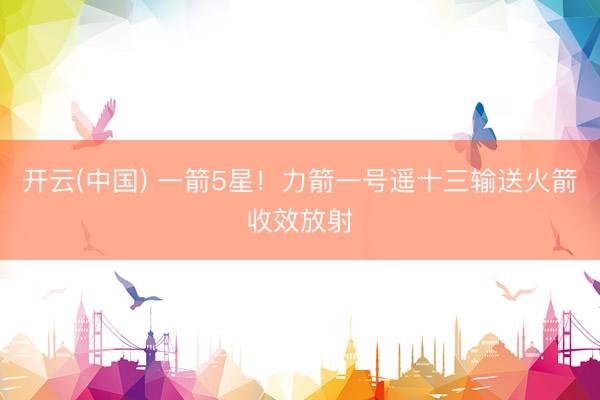 开云(中国) 一箭5星！力箭一号遥十三输送火箭收效放射