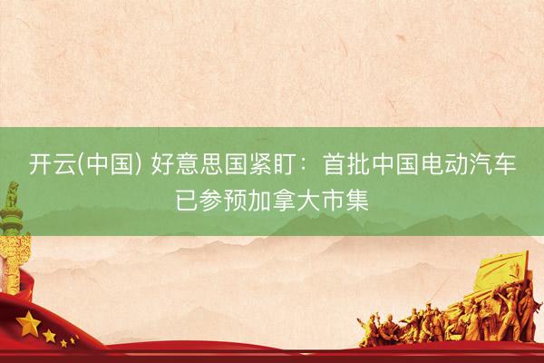 开云(中国) 好意思国紧盯：首批中国电动汽车已参预加拿大市集