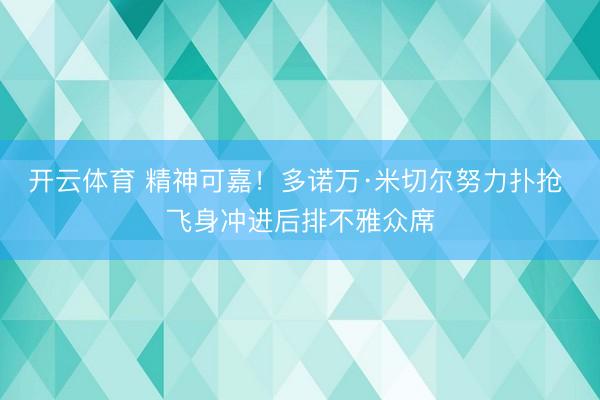 开云体育 精神可嘉！多诺万·米切尔努力扑抢 飞身冲进后排不雅众席