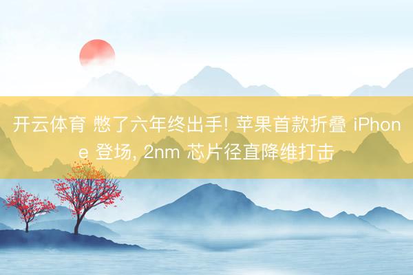 开云体育 憋了六年终出手! 苹果首款折叠 iPhone 登场， 2nm 芯片径直降维打击