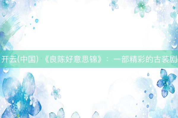开云(中国) 《良陈好意思锦》：一部精彩的古装剧